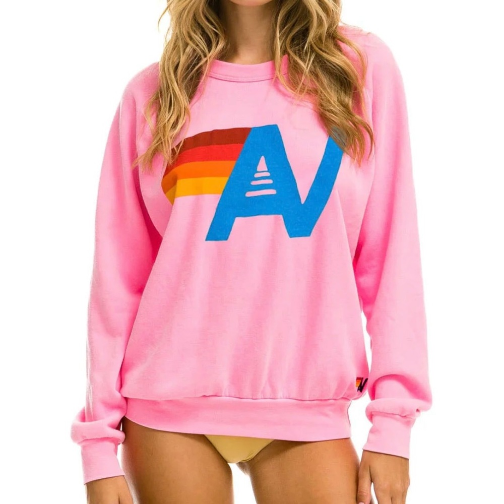 Aviator Nation Logo Sweatshirt - Neon Pink